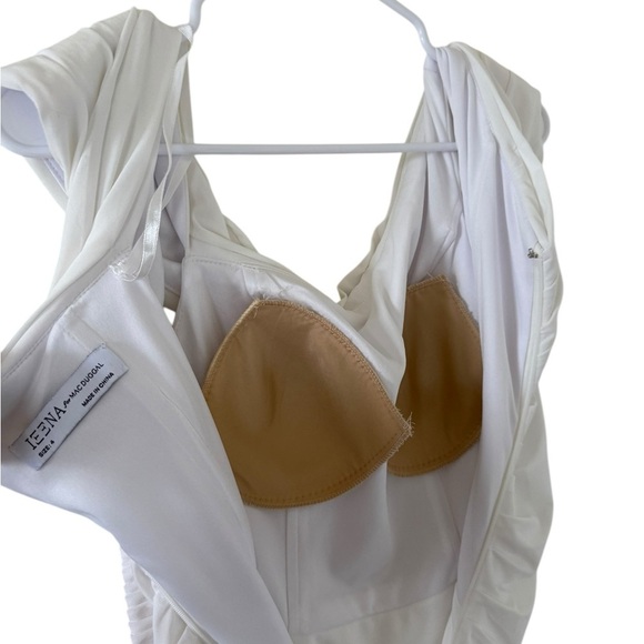 Ieena for Mac Duggal Fold Over Ruched One Shoulder White Dress (Hemmed) - Picture 10 of 13